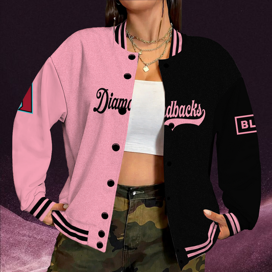 [HOMERUN DEAL] NEW CUSTOMIZEDMLB07 ADS ARIZONA DIAMONDBACKS SATIN VARSITY & BASEBALL JACKET