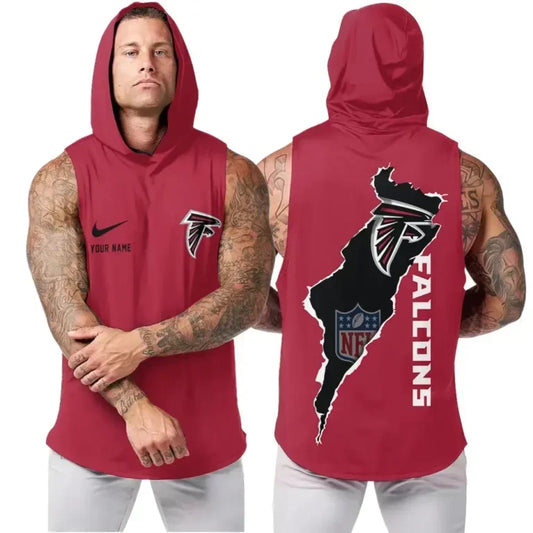 [TOUCHDOWN DEAL] NEW CUSTOMIZED NFL18 ATF ATLANTA FALCONS HOODED TANK TOP