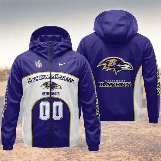 [TOUCHDOWN DEAL] NEW CUSTOMIZED NFL28 BTR BALTIMORE RAVENS WINDBREAKER JACKET
