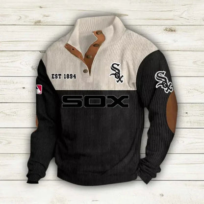 [HOMERUN DEAL] NEW CUSTOMIZED MLB26 CWS CHICAGO WHITE SOX BUTTON SWEATSHIRTS STAND COLLAR
