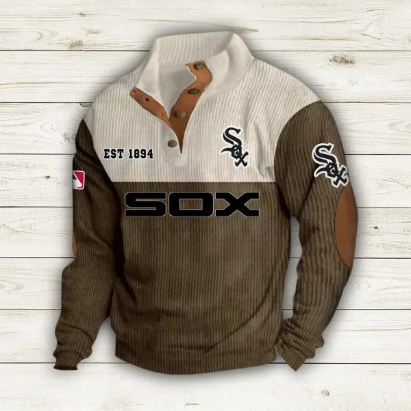 [HOMERUN DEAL] NEW CUSTOMIZED MLB26 CWS CHICAGO WHITE SOX BUTTON SWEATSHIRTS STAND COLLAR