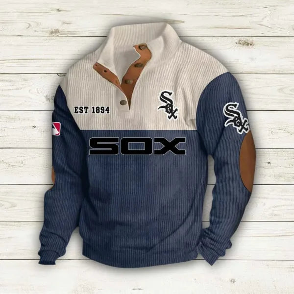 [HOMERUN DEAL] NEW CUSTOMIZED MLB26 CWS CHICAGO WHITE SOX BUTTON SWEATSHIRTS STAND COLLAR