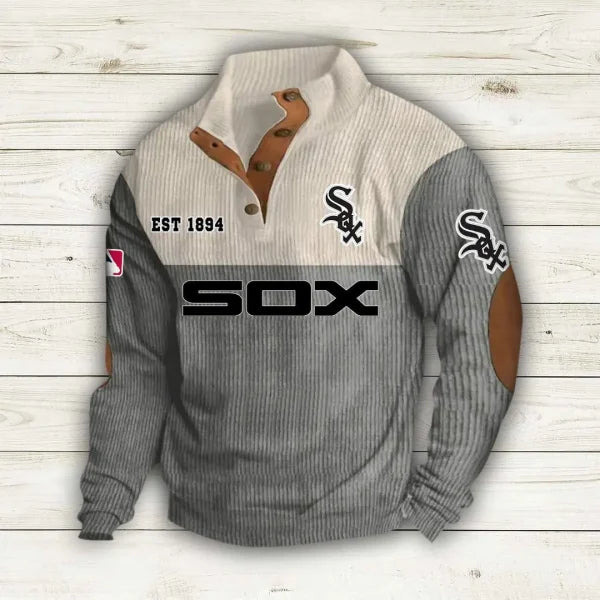 [HOMERUN DEAL] NEW CUSTOMIZED MLB26 CWS CHICAGO WHITE SOX BUTTON SWEATSHIRTS STAND COLLAR