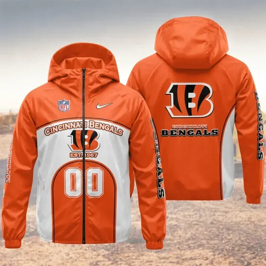 [TOUCHDOWN DEAL] NEW CUSTOMIZED NFL16 CCB CINCINNATI BENGALS WINDBREAKER JACKET