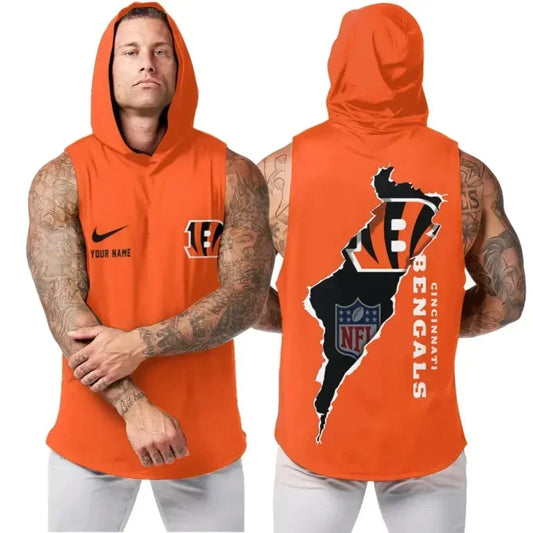 [TOUCHDOWN DEAL] NEW CUSTOMIZED NFL16 CCB CINCINNATI BENGALS HOODED TANK TOP