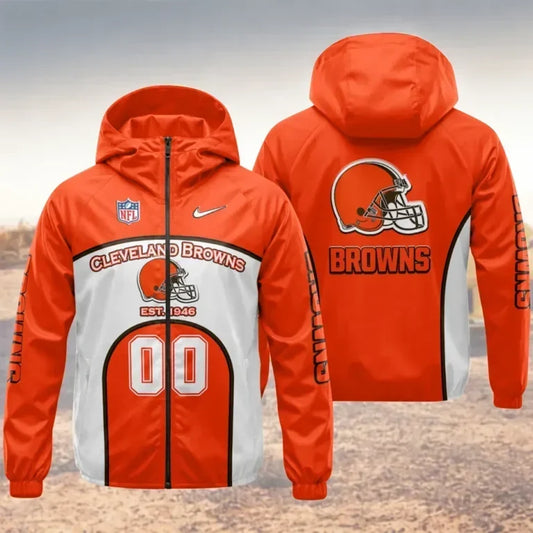 [TOUCHDOWN DEAL] NEW CUSTOMIZED NFL29 CLB CLEVELAND BROWNS WINDBREAKER JACKET