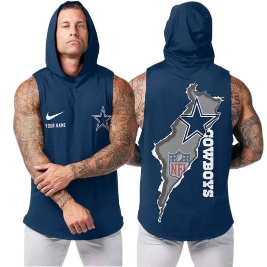 [TOUCHDOWN DEAL] NEW CUSTOMIZED NFL21 DCB DALLAS COWBOYS HOODED TANK TOP