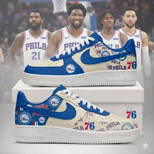 [SLAM DUNK DEAL] NEW CUSTOMIZED NBA26 P76 PHILADELPHIA 76ERS AF1 SHOES