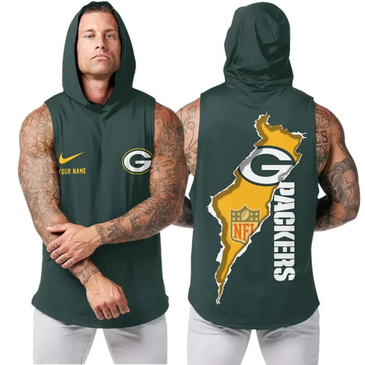 [TOUCHDOWN DEAL] NEW CUSTOMIZED HOODED NFL08 GBP GREEN BAY PACKERS TANK TOP