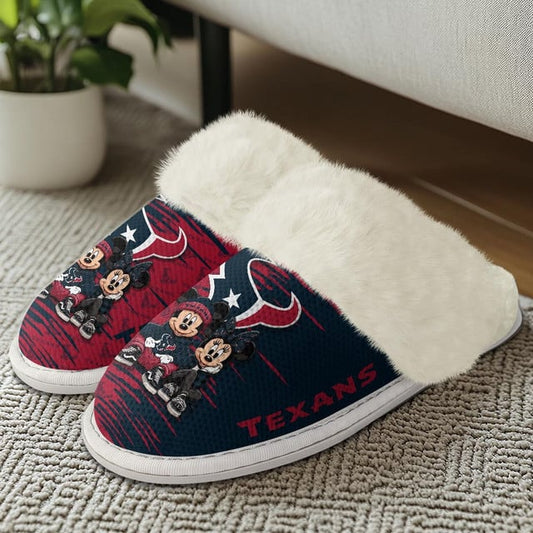 [TOUCHDOWN DEAL] NEW CUSTOMIZED NFL15 HTT HOUSTON TEXANS COTTON SLIPPERS