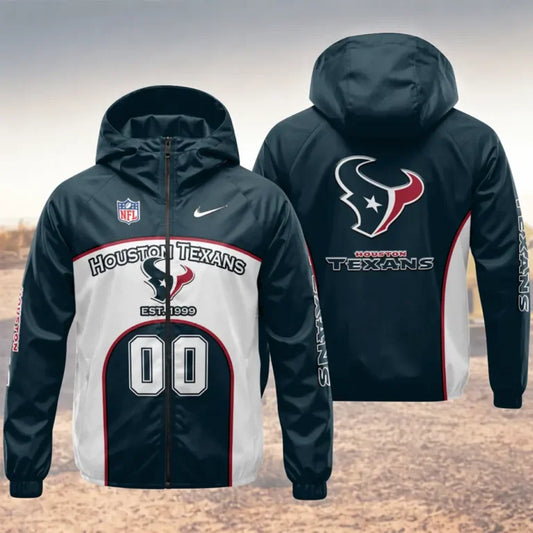 [TOUCHDOWN DEAL] NEW CUSTOMIZED NFL15 HTT HOUSTON TEXANS WINDBREAKER JACKET