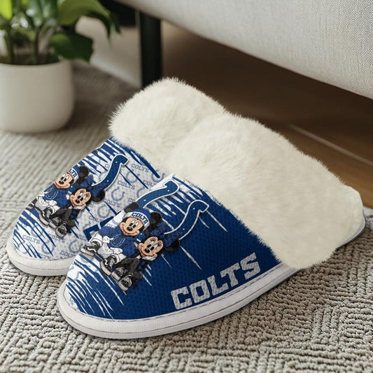 [TOUCHDOWN DEAL] NEW CUSTOMIZED NFL17 IDC INDIANAPOLIS COLTS COTTON SLIPPERS