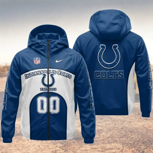 [TOUCHDOWN DEAL] NEW CUSTOMIZED NFL17 IDC INDIANAPOLIS COLTS WINDBREAKER JACKET
