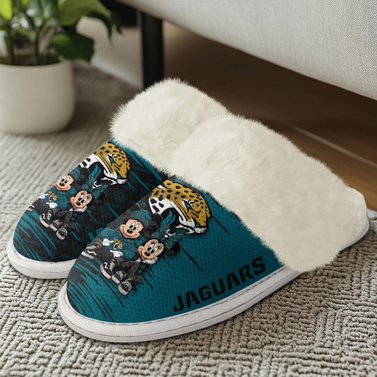 [TOUCHDOWN DEAL] NEW CUSTOMIZED NFL30 JSJ JACKSONVILLE JAGUARS COTTON SLIPPERS