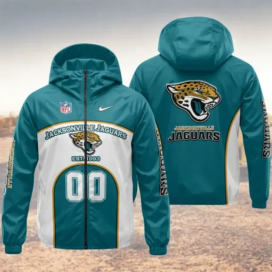 [TOUCHDOWN DEAL] NEW CUSTOMIZED NFL30 JSJ JACKSONVILLE JAGUARS WINDBREAKER JACKET