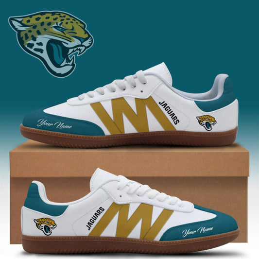 [TOUCHDOWN DEAL] NEW CUSTOMIZED NFL30 JSJ JACKSONVILLE JAGUARS CLASSIC SNEAKERS