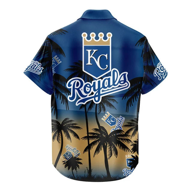 [HOMERUN DEAL] NEW CUSTOMIZED MLB19 KCR KANSAS CITY ROYALS UNISEX HAWAIIAN SHIRT & SHORTS SET