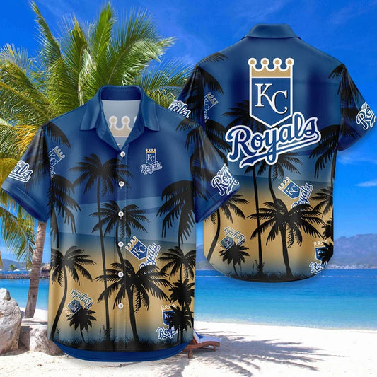 [HOMERUN DEAL] NEW CUSTOMIZED MLB19 KCR KANSAS CITY ROYALS UNISEX HAWAIIAN SHIRT & SHORTS SET
