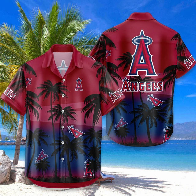 [HOMERUN DEAL] NEW CUSTOMIZED MLB27 LAA LOS ANGELES ANGELS UNISEX HAWAIIAN SHIRT & SHORTS SET