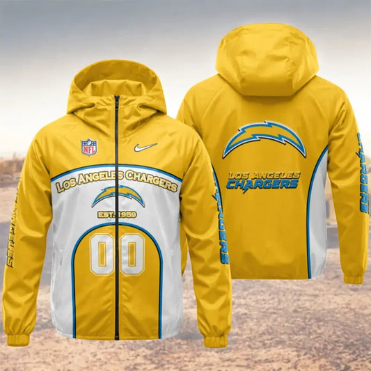 [TOUCHDOWN DEAL] NEW CUSTOMIZED NFL09 LAC LOS ANGELES CHARGERS WINDBREAKER JACKET