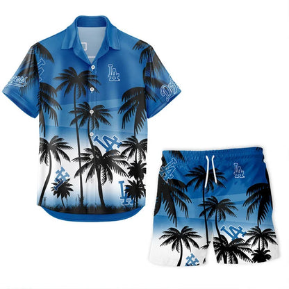 [HOMERUN DEAL] NEW CUSTOMIZED MLB02 LAD LOS ANGELES DODGERS UNISEX HAWAIIAN SHIRT & SHORTS SET