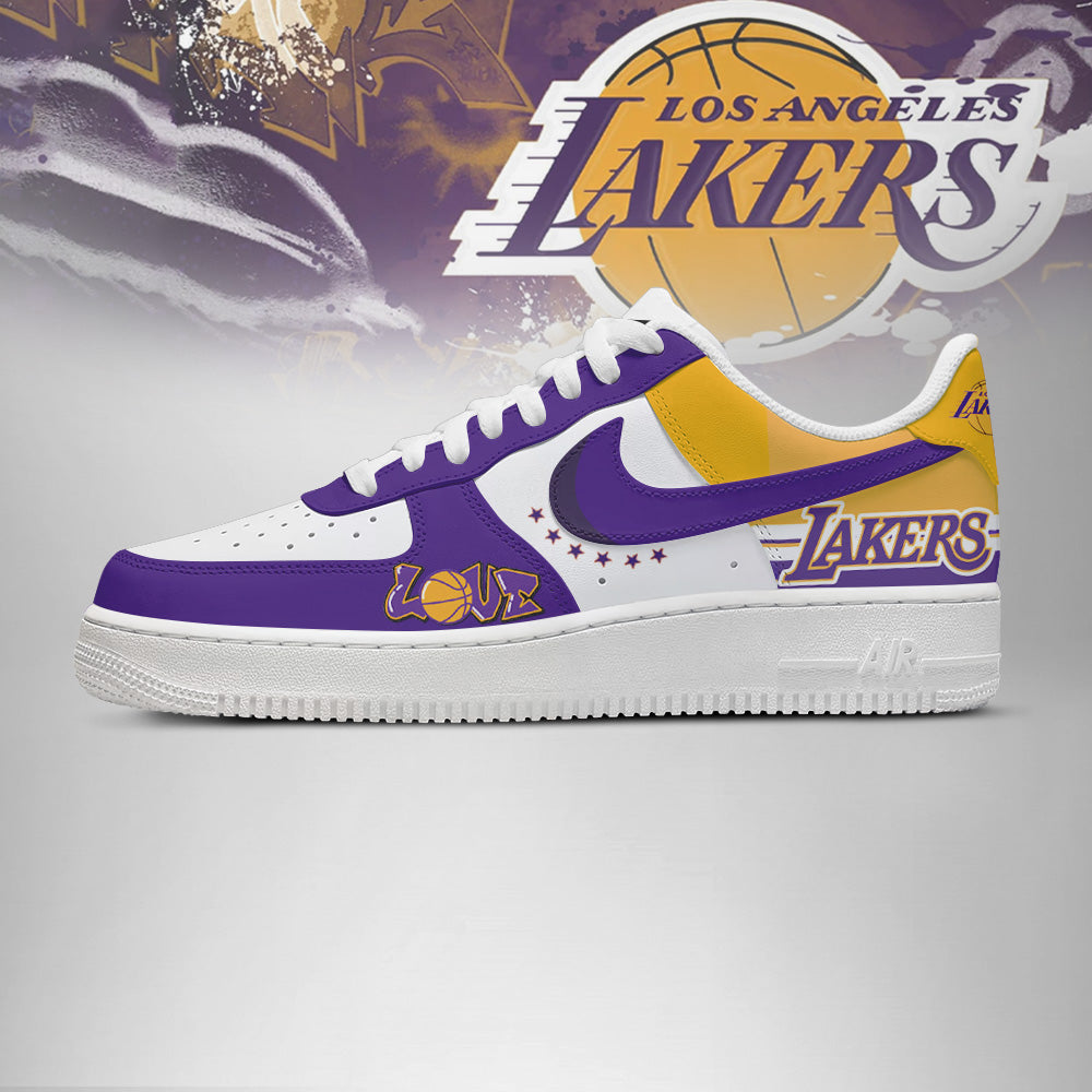[SLAM DUNK DEAL] NEW CUSTOMIZED NBA09 LLA LOS ANGELES LAKERS AF1 SHOES