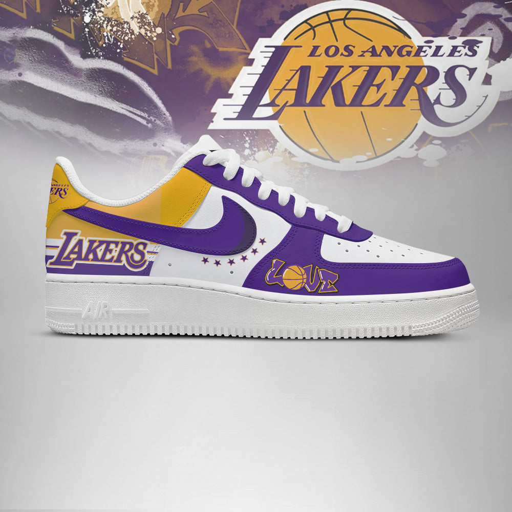 [SLAM DUNK DEAL] NEW CUSTOMIZED NBA09 LLA LOS ANGELES LAKERS AF1 SHOES