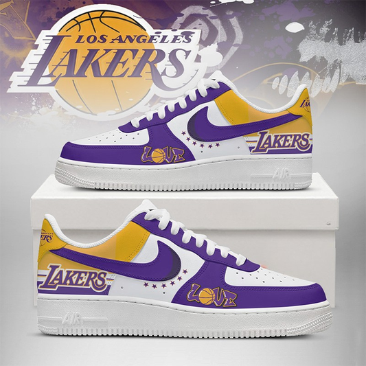 [SLAM DUNK DEAL] NEW CUSTOMIZED NBA09 LLA LOS ANGELES LAKERS AF1 SHOES