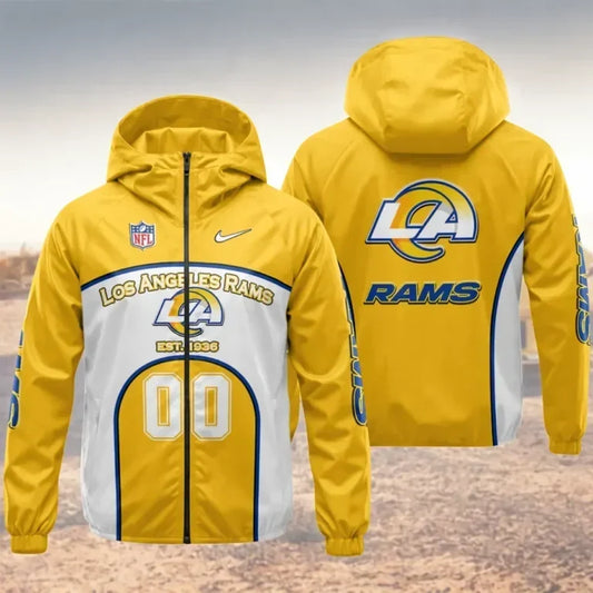[TOUCHDOWN DEAL] NEW CUSTOMIZED NFL22 LAR LOS ANGELES RAMS WINDBREAKER JACKET