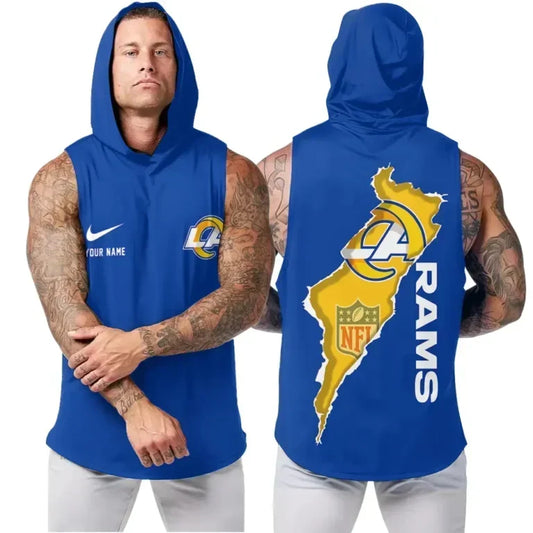 [TOUCHDOWN DEAL] NEW CUSTOMIZED NFL22 LAR LOS ANGELES RAMS HOODED TANK TOP
