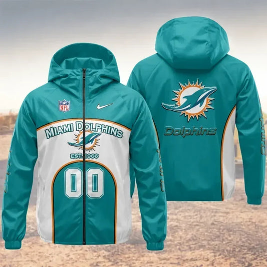 [TOUCHDOWN DEAL] NEW CUSTOMIZED NFL19 MDP MIAMI DOLPHINS WINDBREAKER JACKET