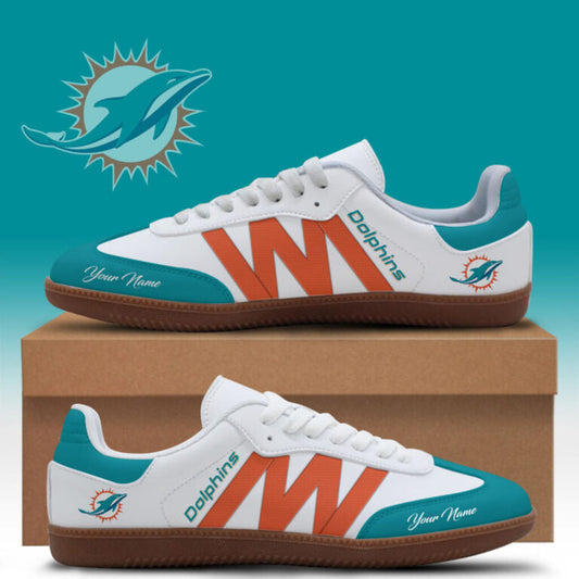 [TOUCHDOWN DEAL] NEW CUSTOMIZED NFL19 MDP MIAMI DOLPHINS CLASSIC SNEAKERS