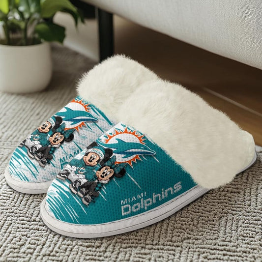 [TOUCHDOWN DEAL] NEW CUSTOMIZED NFL19 MDP MIAMI DOLPHINS COTTON SLIPPERS