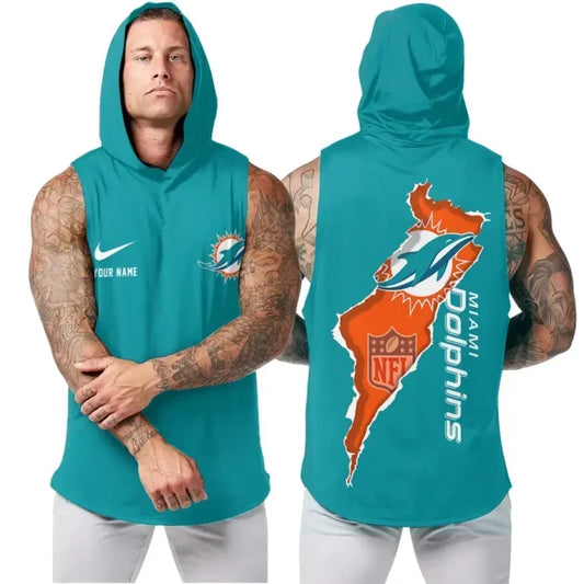 [TOUCHDOWN DEAL] NEW CUSTOMIZED NFL19 MDP MIAMI DOLPHINS HOODED TANK TOP