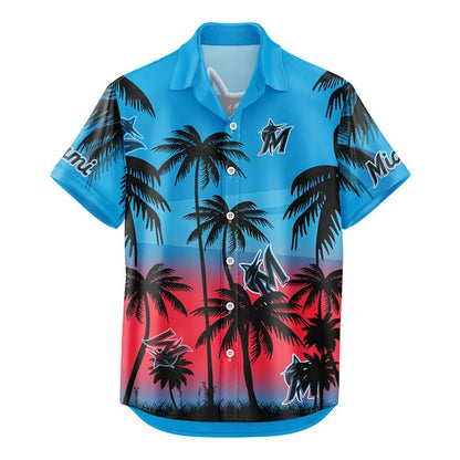[HOMERUN DEAL] NEW CUSTOMIZED MLB20 MMS MIAMI MARLINS UNISEX HAWAIIAN SHIRT & SHORTS SET