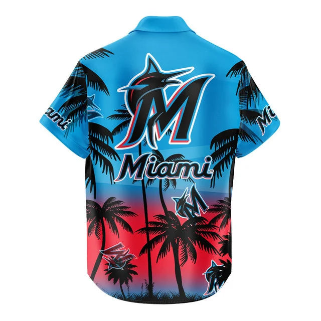[HOMERUN DEAL] NEW CUSTOMIZED MLB20 MMS MIAMI MARLINS UNISEX HAWAIIAN SHIRT & SHORTS SET