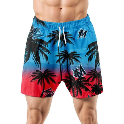 [HOMERUN DEAL] NEW CUSTOMIZED MLB20 MMS MIAMI MARLINS UNISEX HAWAIIAN SHIRT & SHORTS SET
