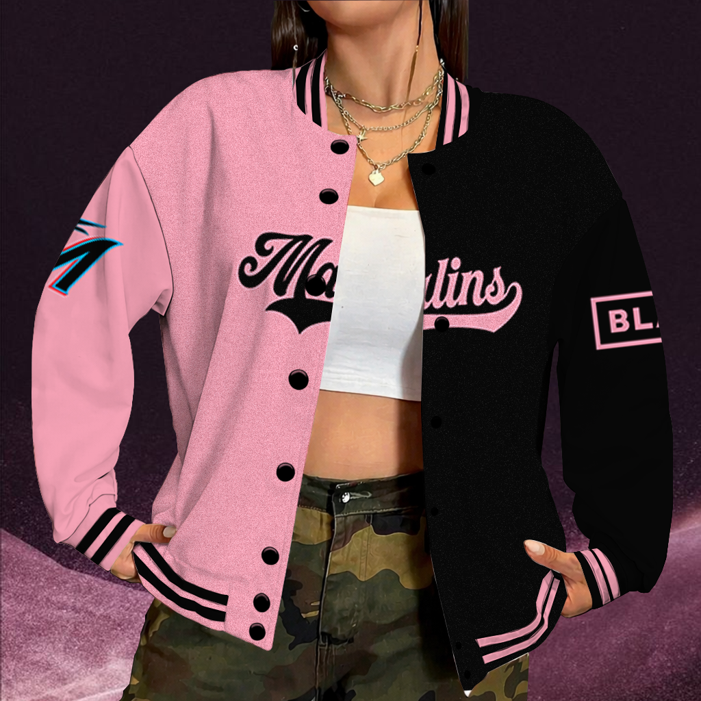 [HOMERUN DEAL] NEW CUSTOMIZED MLB20 MMS MIAMI MARLINS SATIN VARSITY & BASEBALL JACKET