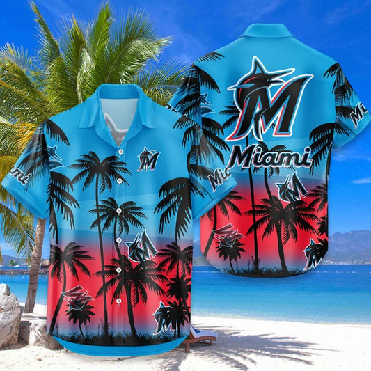 [HOMERUN DEAL] NEW CUSTOMIZED MLB20 MMS MIAMI MARLINS UNISEX HAWAIIAN SHIRT & SHORTS SET