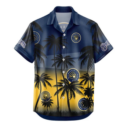 [HOMERUN DEAL] NEW CUSTOMIZED MLB15 MBS MILWAUKEE BREWERS UNISEX HAWAIIAN SHIRT & SHORTS SET