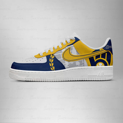 [HOMERUN DEAL] NEW CUSTOMIZED MLB15 MW BREWERS AF1 SHOES