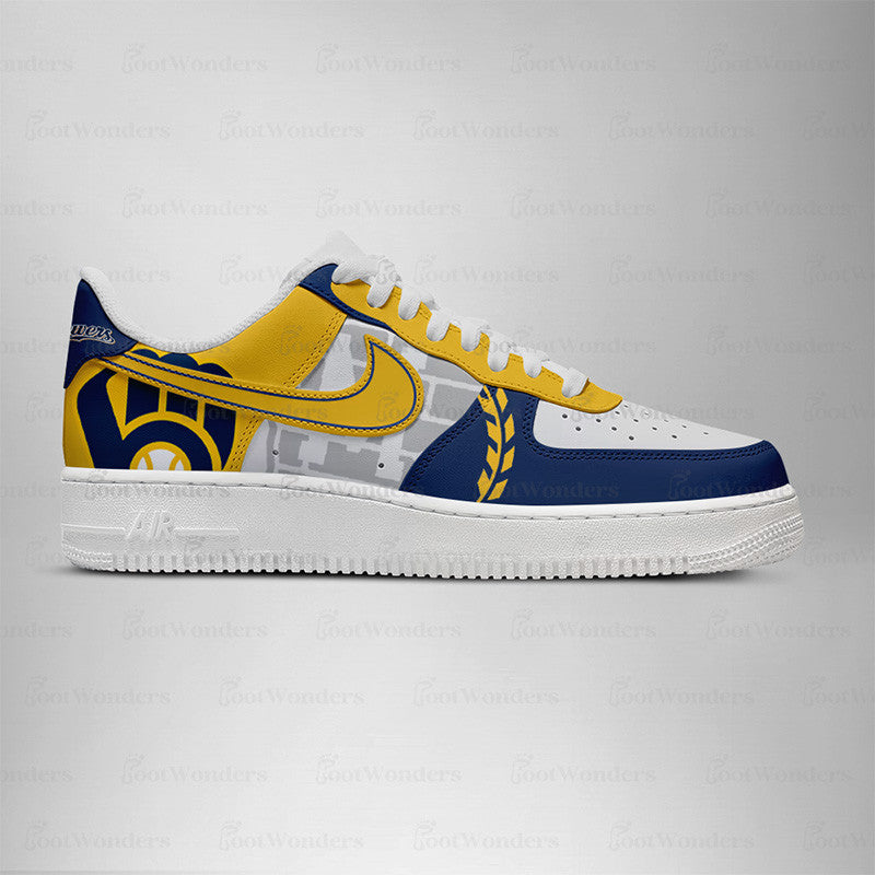 [HOMERUN DEAL] NEW CUSTOMIZED MLB15 MW BREWERS AF1 SHOES