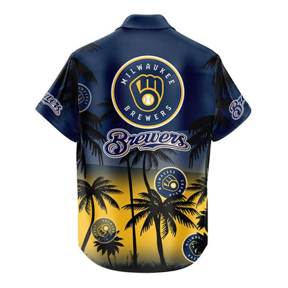 [HOMERUN DEAL] NEW CUSTOMIZED MLB15 MBS MILWAUKEE BREWERS UNISEX HAWAIIAN SHIRT & SHORTS SET