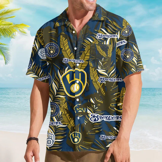 [HOMERUN DEAL] NEW CUSTOMIZED MLB15 MBS MILWAUKEE BREWERS UNISEX HAWAIIAN SHIRT