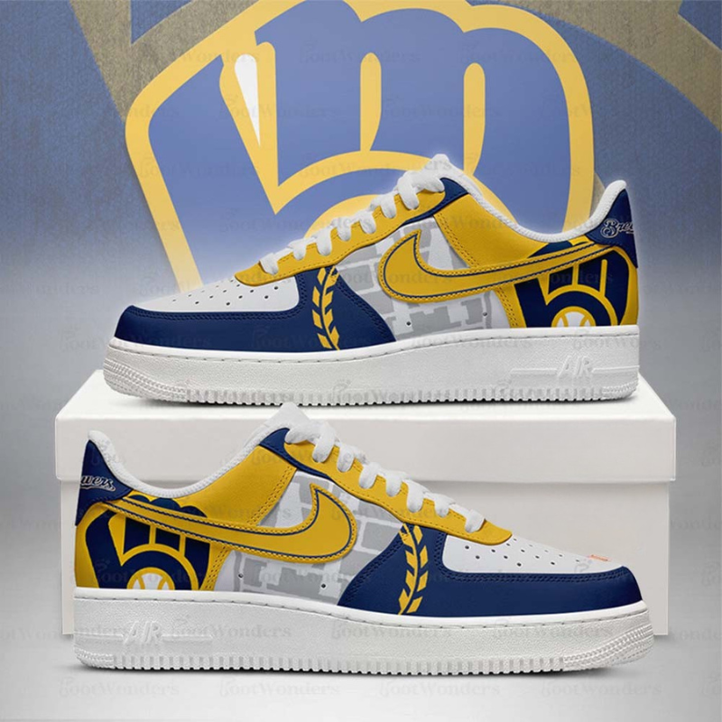 [HOMERUN DEAL] NEW CUSTOMIZED MLB15 MW BREWERS AF1 SHOES