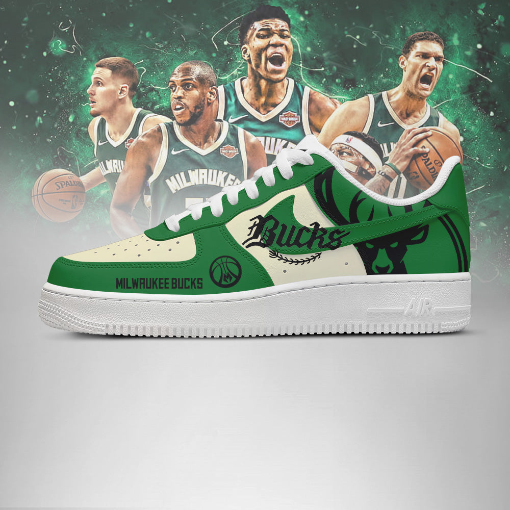 [SLAM DUNK DEAL] NEW CUSTOMIZED NBA11 MBU MILWAUKEE BUCKS AF1 SHOES