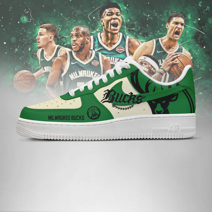 [SLAM DUNK DEAL] NEW CUSTOMIZED NBA11 MBU MILWAUKEE BUCKS AF1 SHOES