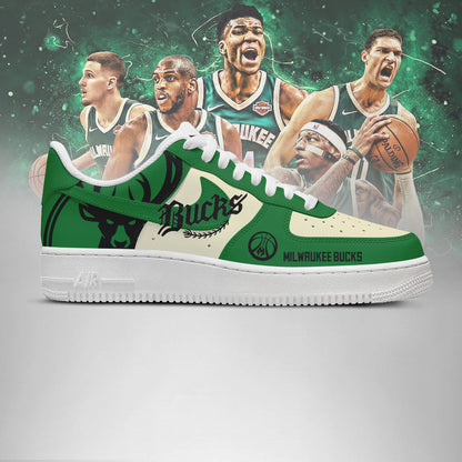[SLAM DUNK DEAL] NEW CUSTOMIZED NBA11 MBU MILWAUKEE BUCKS AF1 SHOES