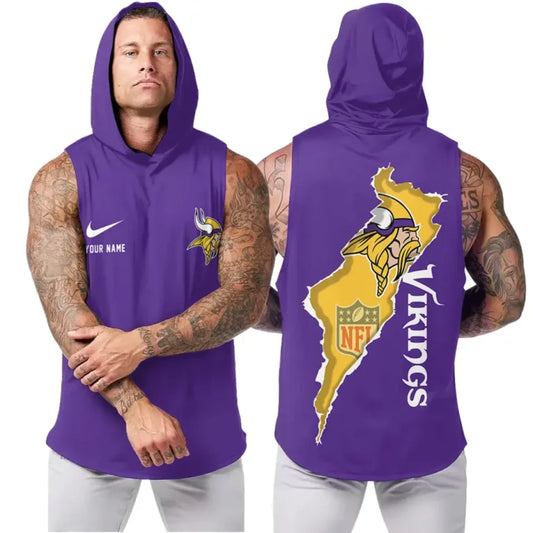 [TOUCHDOWN DEAL] NEW CUSTOMIZED NFL05 MVK MINNESOTA VIKINGS HOODED TANK TOP