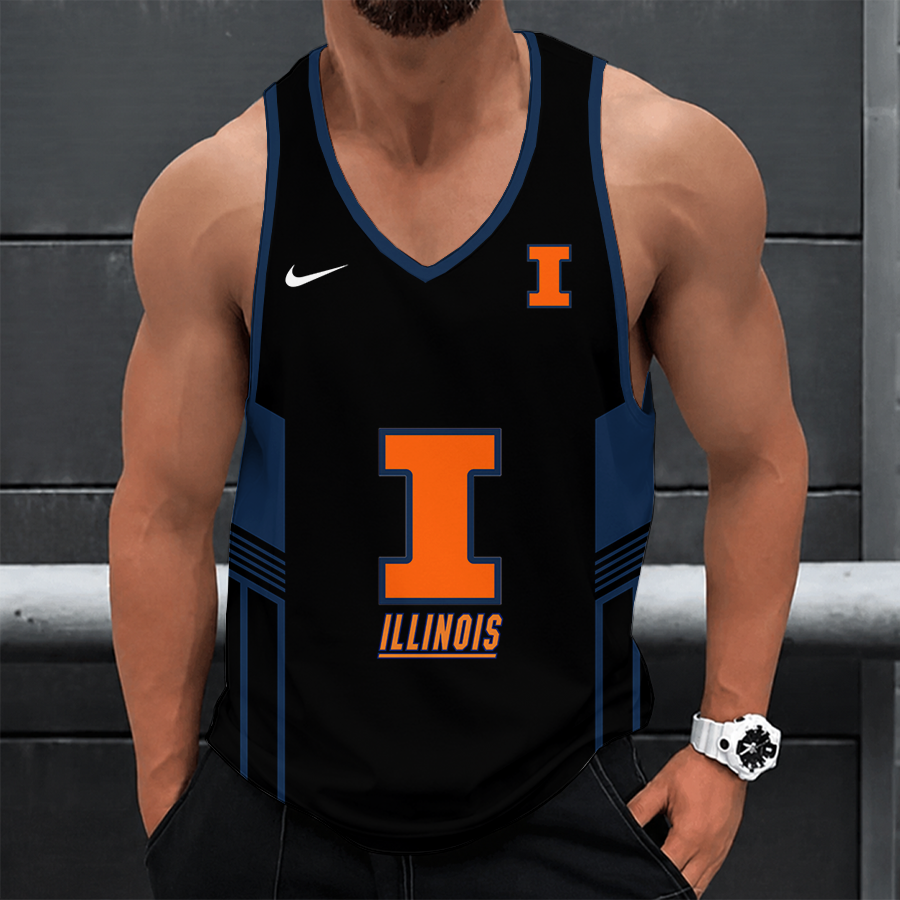 [SLAM DUNK DEAL] NEW CUSTOMIZED NCAA MAM15 IFI ILLINOIS FIGHTING ILLINI STRAPPY UNISEX TANK TOP
